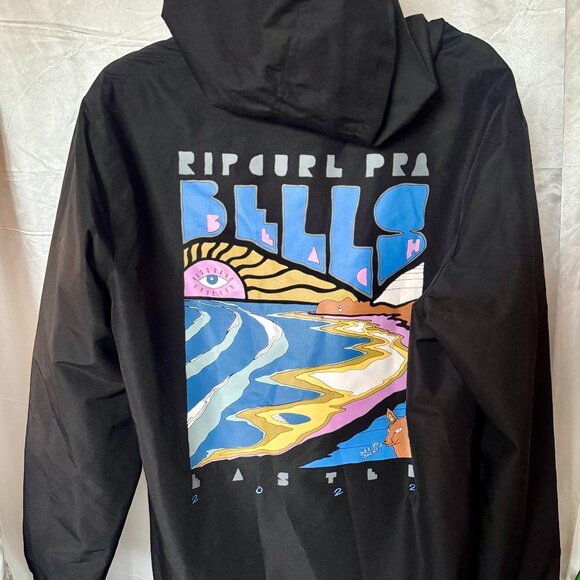 Rip Curl Pro Bells Beach 2022 | Fleece-Lined Windbreaker Jacket Black | Size XL - Picture 2 of 5